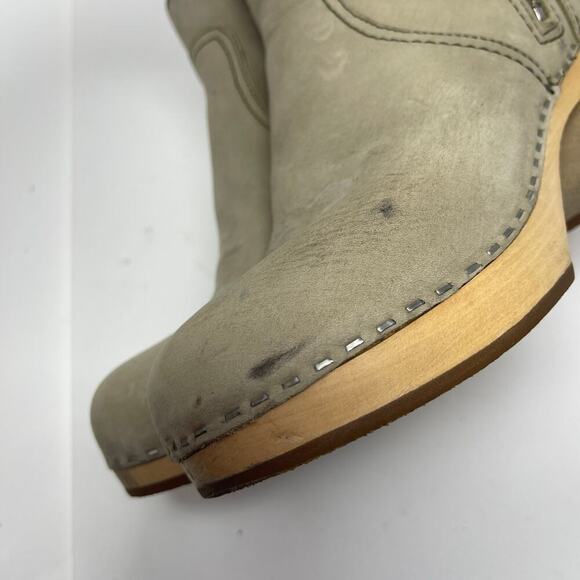 Toffel Swedish Hasbeens Zip It Emy Clog Boots in grey suede 37 - Picture 3 of 13